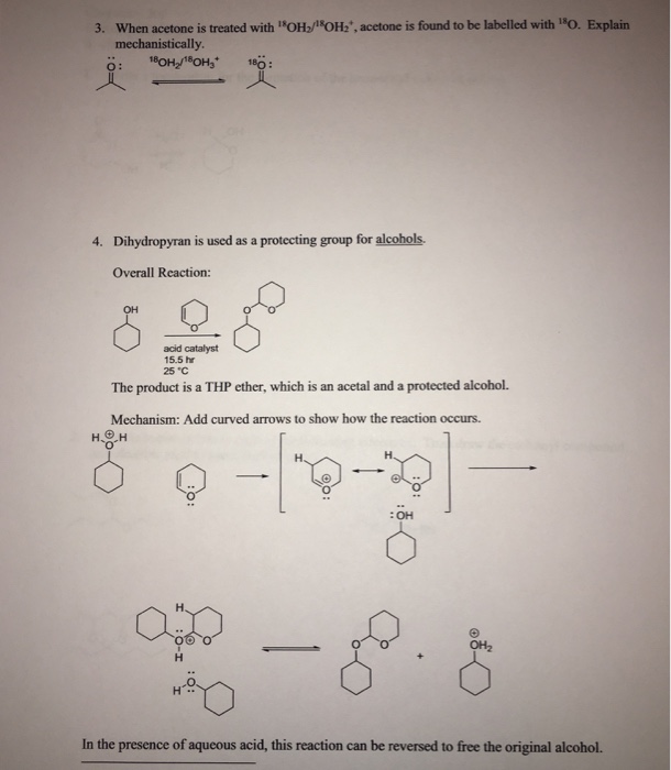 Solved 3. When acetone is treated with 