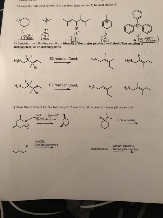 Solved 1) Rank the following cations in order from least | Chegg.com