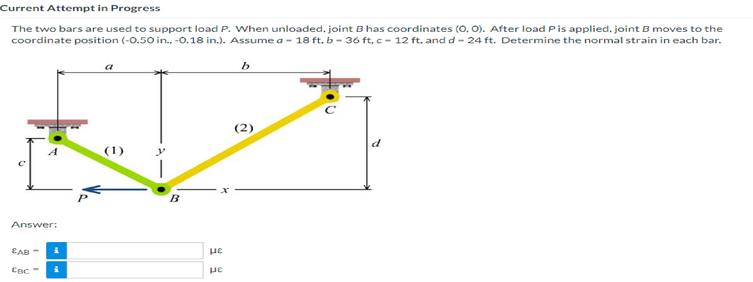 Solved The two bars are used to support load P. When | Chegg.com