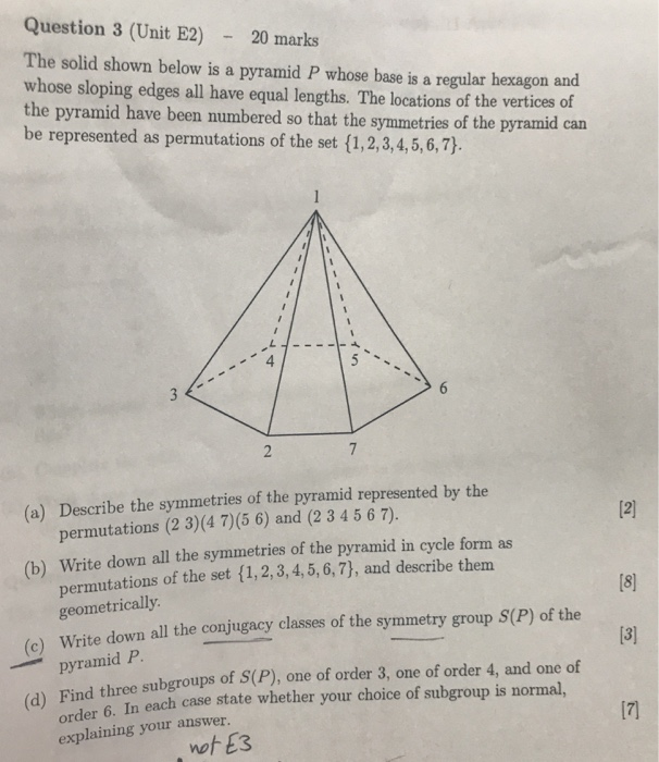 Solved Question 3 (Unit E2)20 marks The solid shown below is | Chegg.com