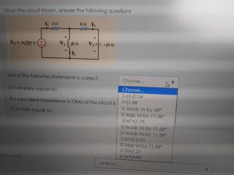 Solved Given the circuit shown, answer the following | Chegg.com