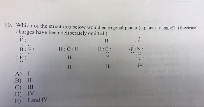 Solved Which of the structures below would be trigonal | Chegg.com