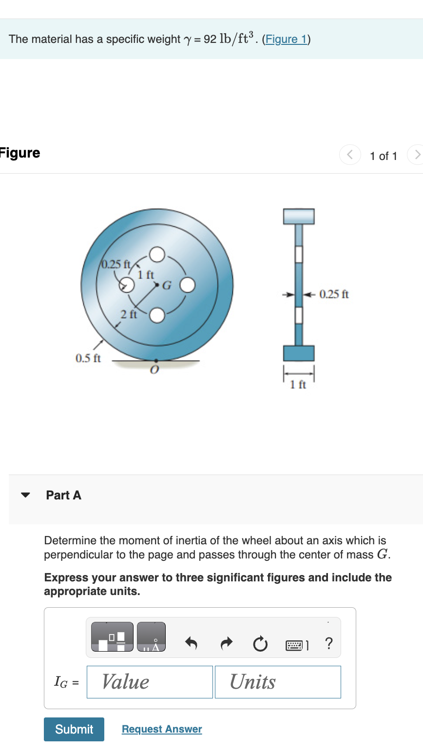 Solved The material has a specific weight γ=92lbft3. (Figure | Chegg.com