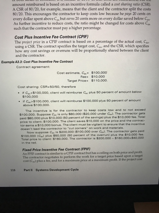 Solved QUESTION Refer to the CPIF and FPIF example problems | Chegg.com