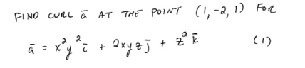 Solved FIND CuRl à AT the POINT (1,−2,1) Fore | Chegg.com