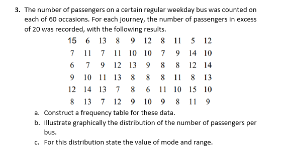 Solved 3. The number of passengers on a certain regular | Chegg.com