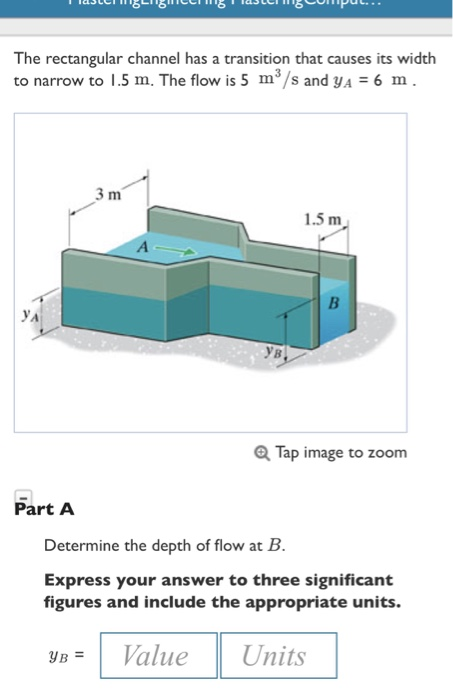 Solved The rectangular channel has a transition that causes | Chegg.com