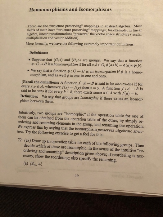 Solved Homomorphisms And Isomorphisms These Are The | Chegg.com