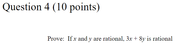 Solved Question 4 (10 points) Prove: If x and y are | Chegg.com