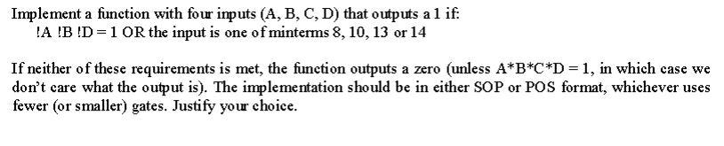 Solved Implement a function with four inputs (A, B, C, D) | Chegg.com