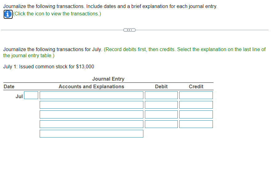 Solved Journalize The Following Transactions Include Dates Chegg Com