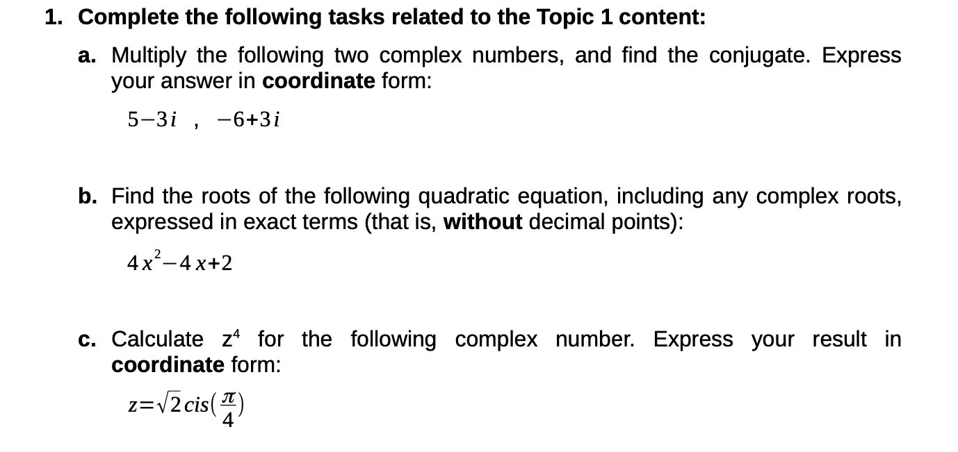 Solved 1. Complete The Following Tasks Related To The Topic | Chegg.com