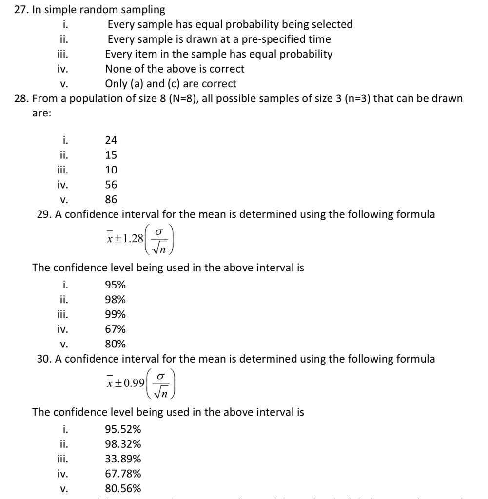 solved-27-in-simple-random-sampling-every-sample-has-equal-chegg