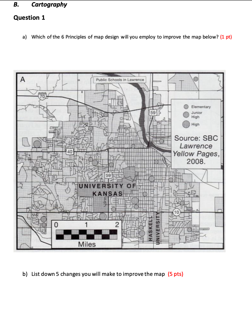 Solved B. Cartography Question 1 A) Which Of The 6 | Chegg.com