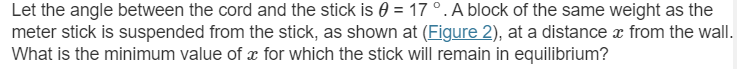 Solved One end of a uniform meter stick is placed against a | Chegg.com