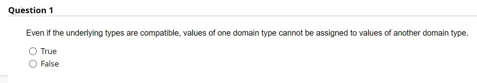 Solved Question 1 Even if the underlying types are | Chegg.com