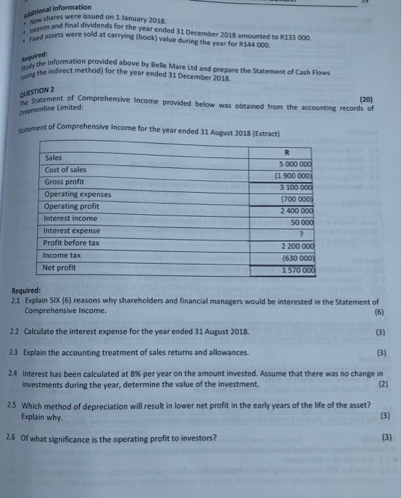 mancosa financial accounting assignment answers