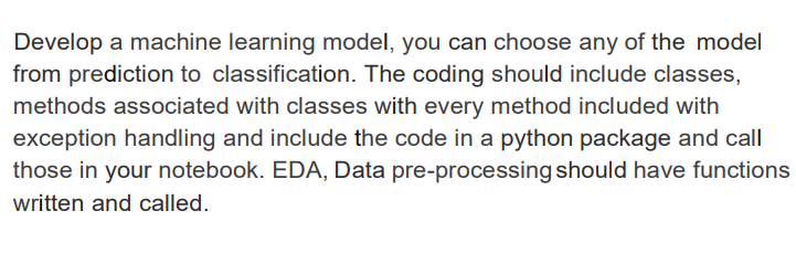 Solved Develop A Machine Learning Model, You Can Choose Any | Chegg.com