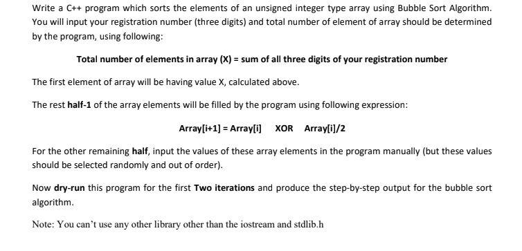 Solved Write a C++ program which sorts the elements of an | Chegg.com