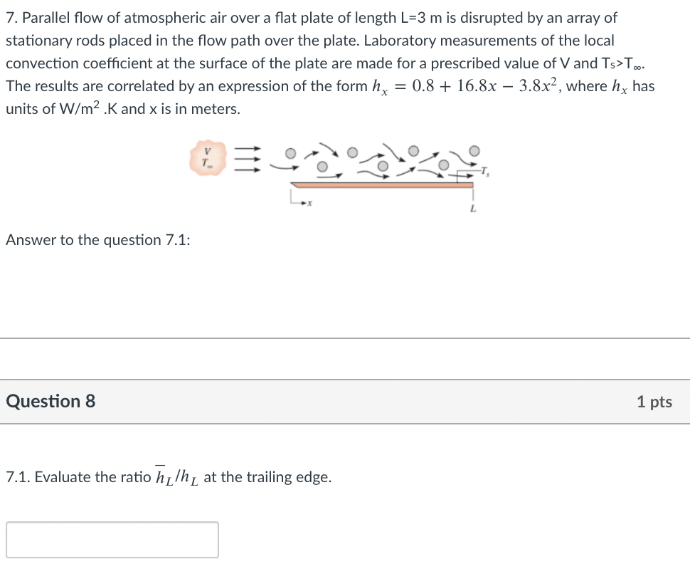 Solved 7. Parallel flow of atmospheric air over a flat plate | Chegg.com