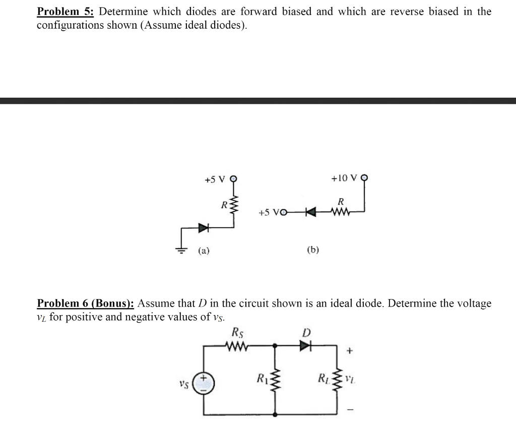 Solved Problem 5 Determine which diodes are forward biased