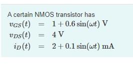 Solved A certain NMOS transistor has | Chegg.com