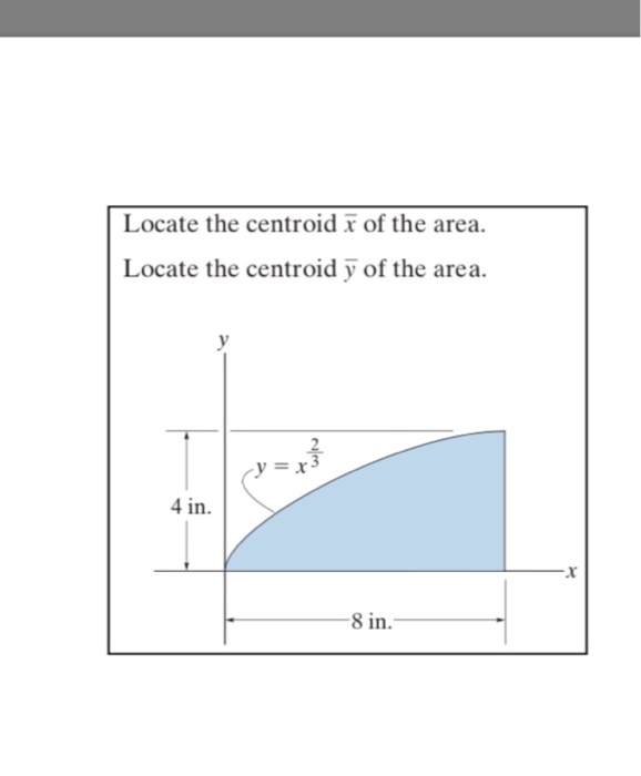 Solved Locate the centroid X bar of the area. Locate the | Chegg.com