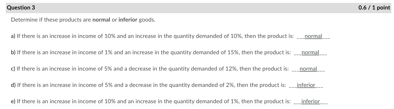 Solved Question 3 0.6 / 1 point Determine if these products | Chegg.com