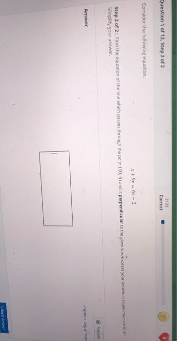 Solved Question 1 of 12, Step 2 of 2 1/31 Correct Consider | Chegg.com