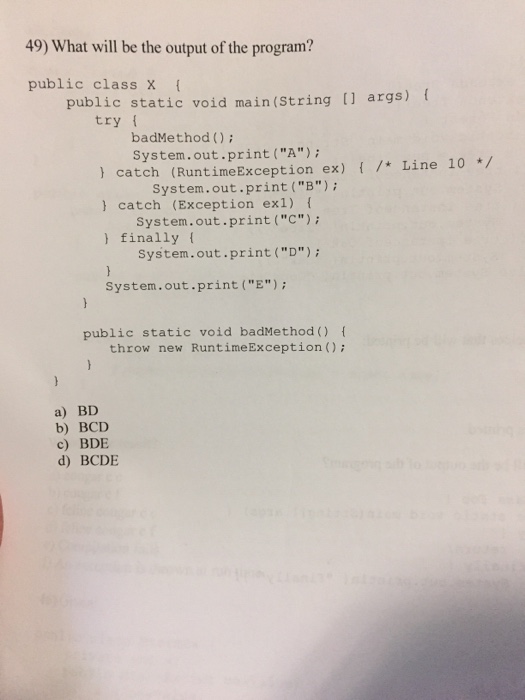 Solved What will be the output of the program? public class