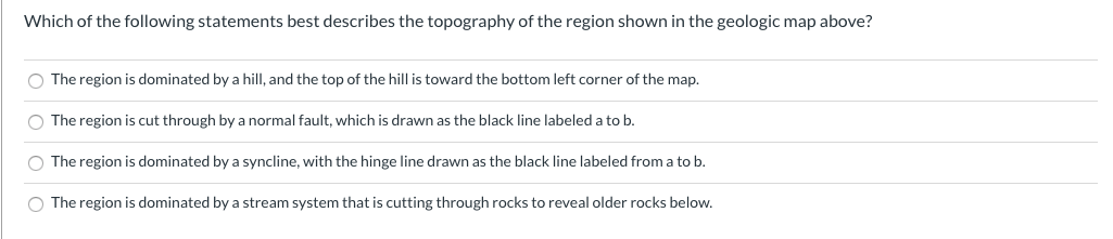 Solved Question 1 Look at the geologic map below. Look for | Chegg.com