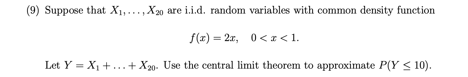 Solved Suppose that X1,…,X20 are i.i.d. random variables | Chegg.com