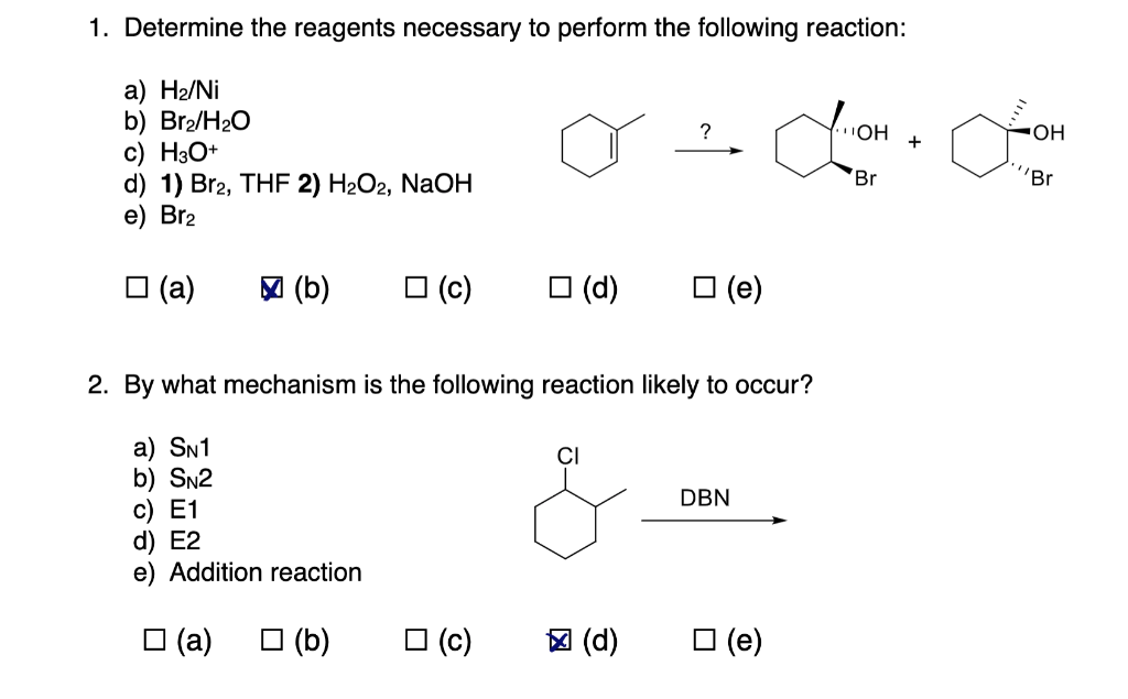 1 Determine The Reagents Necessary To Perform The Chegg Com