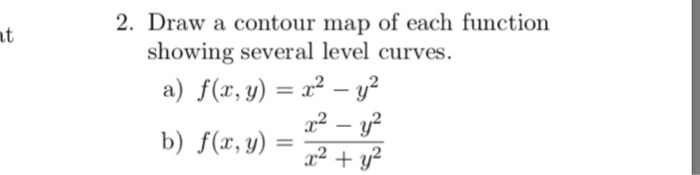 Solved 2. Draw a contour map of each function showing | Chegg.com
