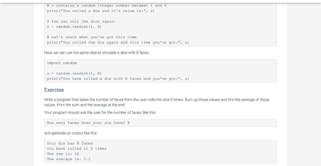 Solved overview write a program that simulates rolling dice chegg