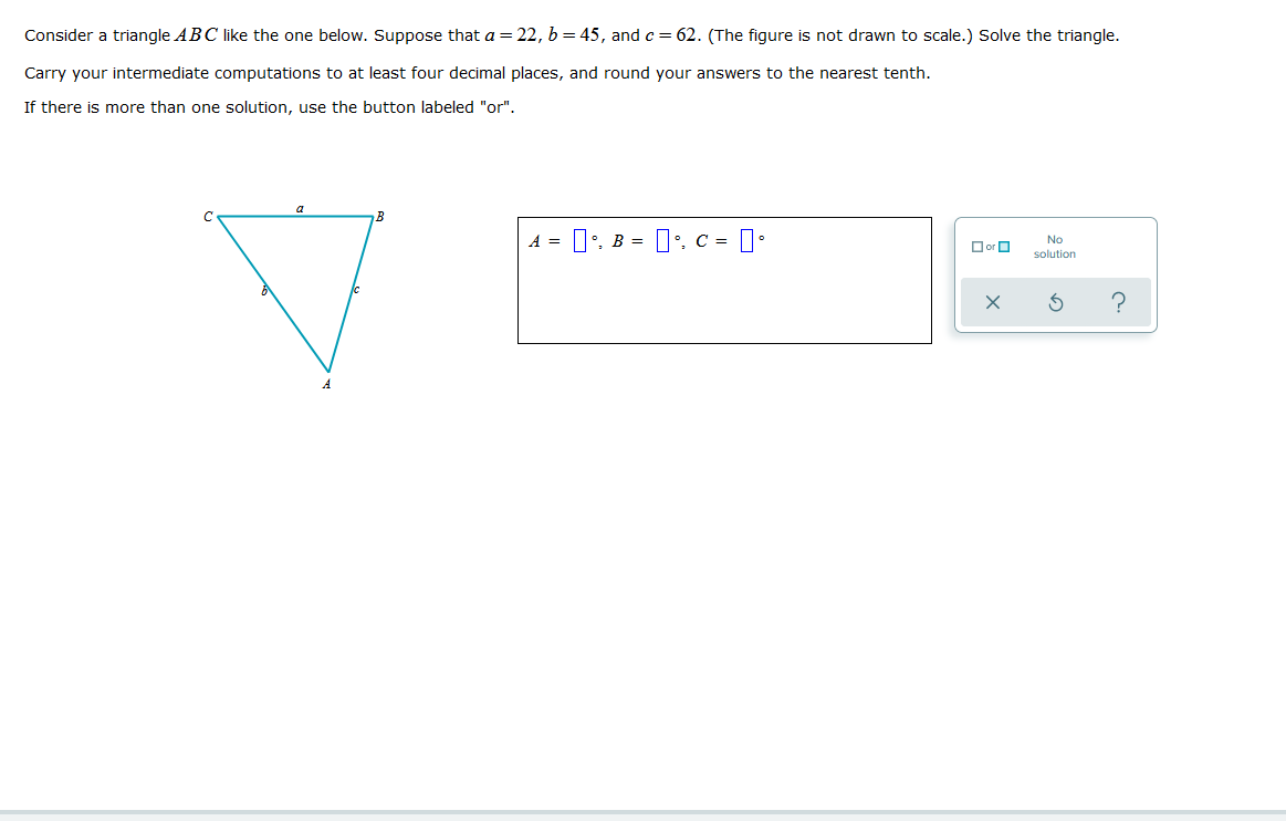 Solved Consider a triangle ABC like the one below. Suppose | Chegg.com