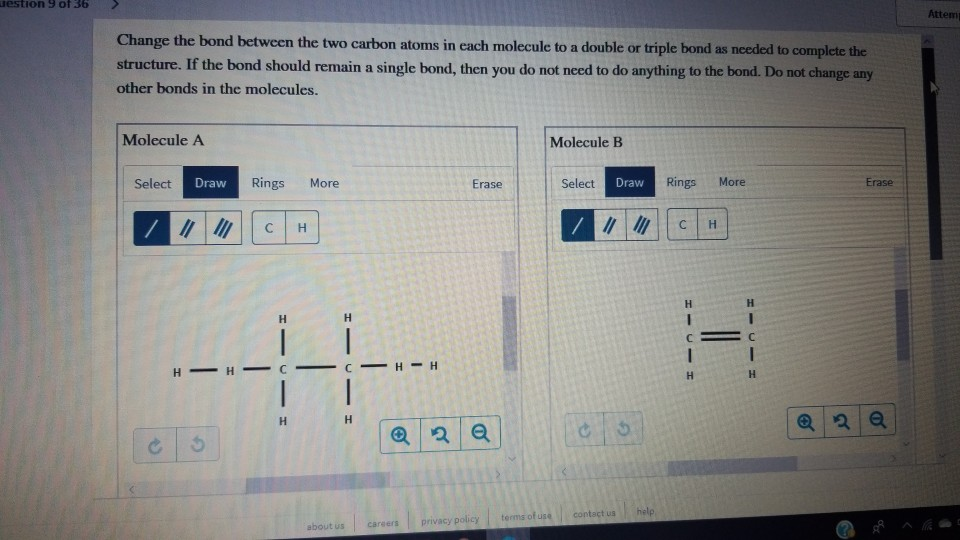 Solved JESTION 9 O Sb Atten Change the bond between the two | Chegg.com