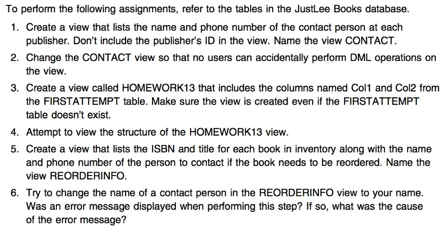 oracle sql assignments with answer