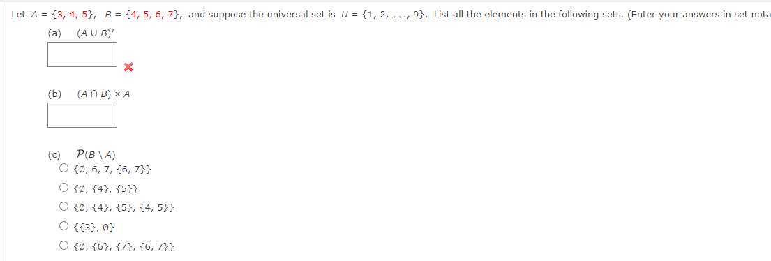 Solved Let A = {3, 4, 5}, B = {4, 5, 6, 7}, And Suppose The | Chegg.com