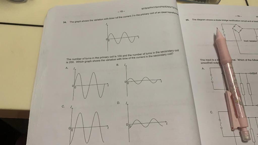 Solved 34. The graph shows the variation with time t of the | Chegg.com