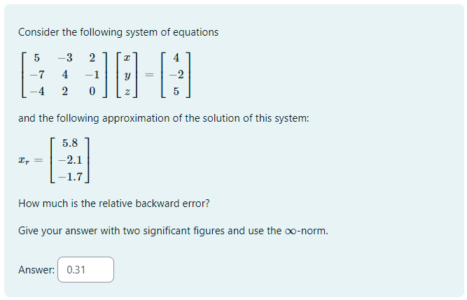 Solved Consider the following system of | Chegg.com