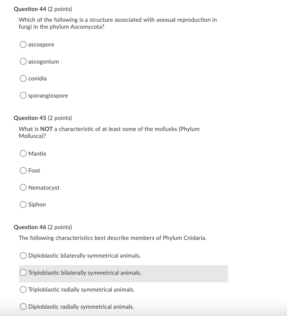 Solved Question 44 (2 points) Which of the following is a | Chegg.com