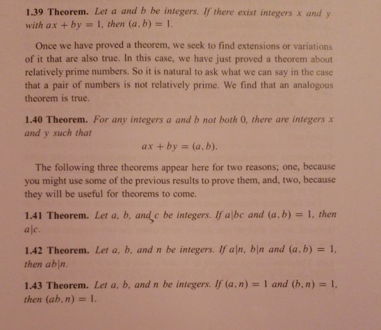 Solved 1.39 Theorem. Let A And B Be Integers. If There Exist | Chegg.com