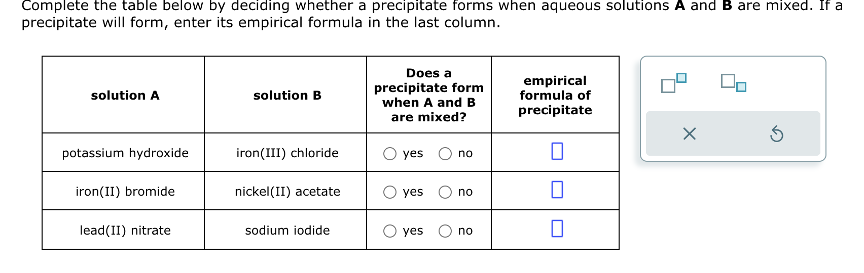 Solved Complete The Table Below By Deciding Whether A | Chegg.com