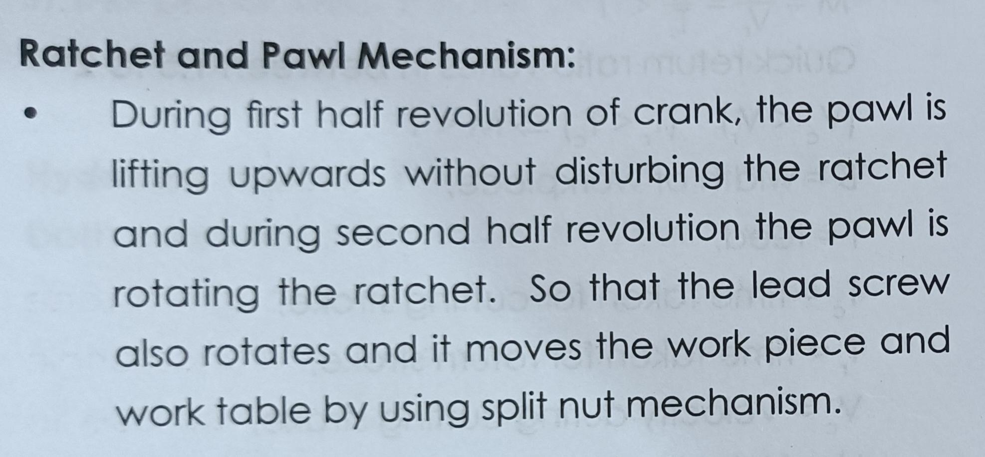 Solved Ratchet And Pawl Mechanism: During First Half | Chegg.com