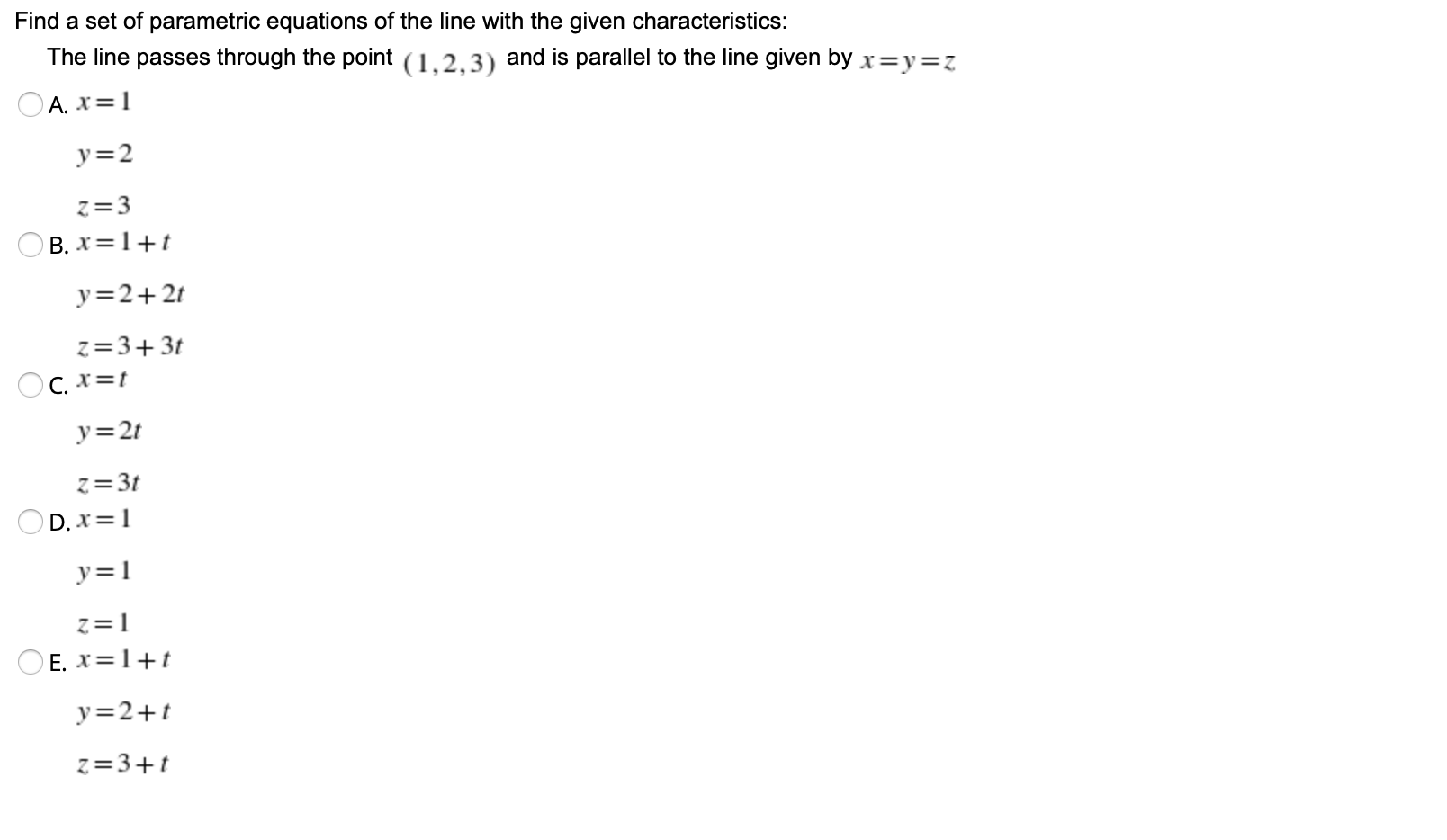 Solved Find a set of parametric equations of the line with | Chegg.com