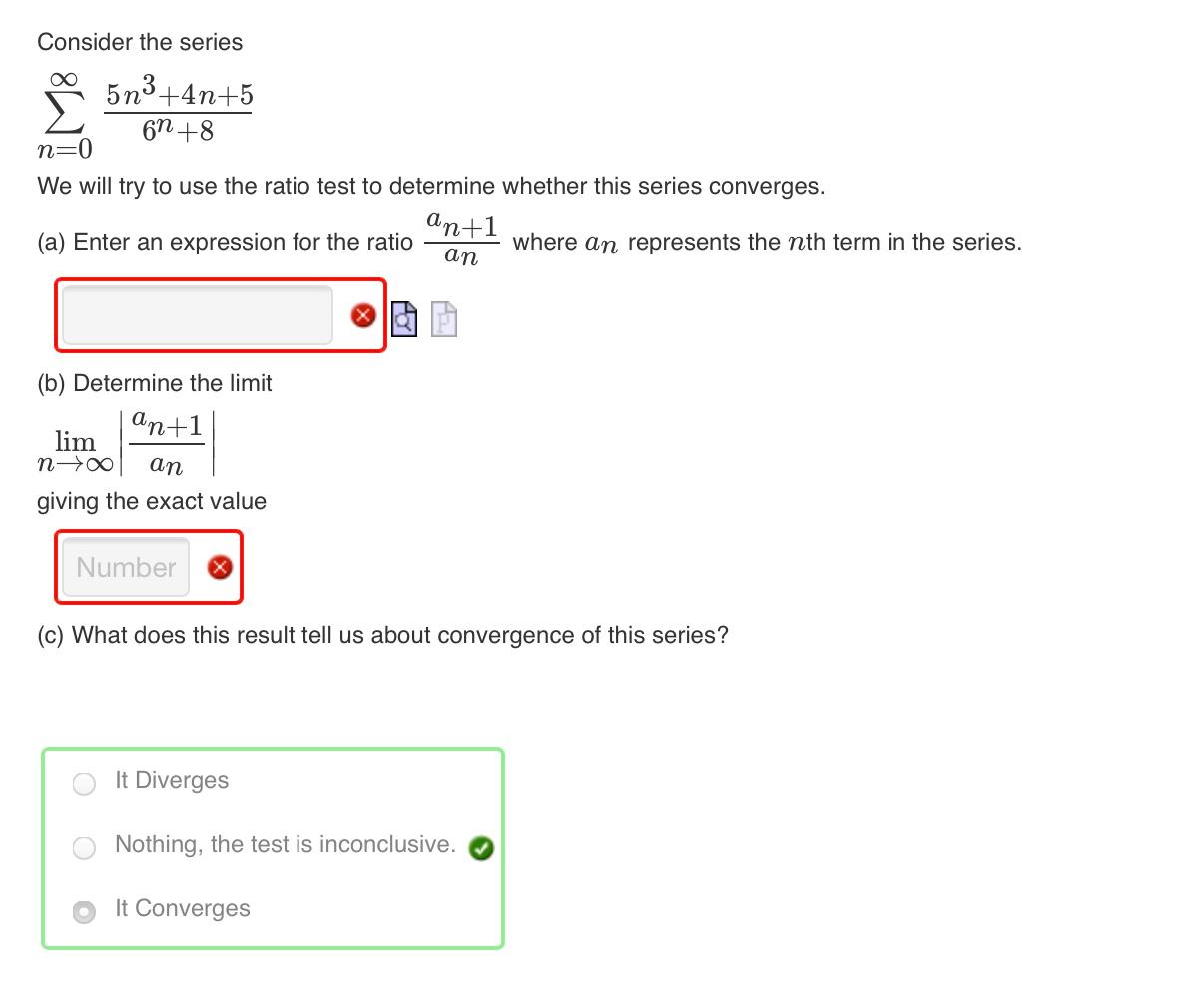 Solved Consider the series ♡ 5n3+4n+5 6n +8 n=0 We will try | Chegg.com