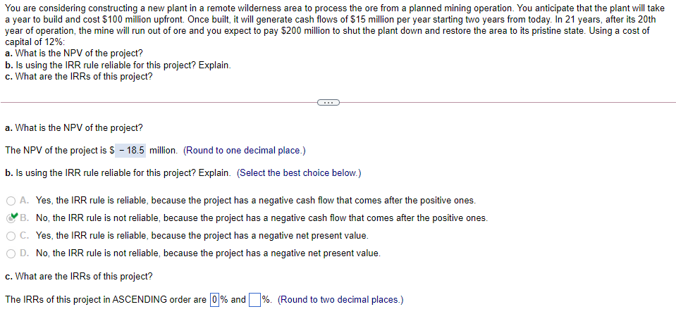 Solved You are considering constructing a new plant in a | Chegg.com
