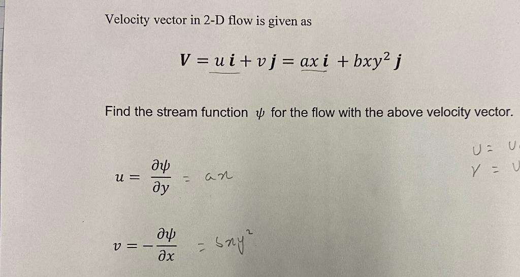 Solved Velocity vector in 2-D flow is given as | Chegg.com | Chegg.com