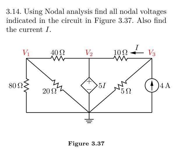 Solved 3.14. Using Nodal analysis find all nodal voltages | Chegg.com